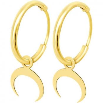 Pendientes de Oro Time Road con Motivo de Luna HIN00009