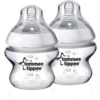 Tommee Tippee Closer to Nature Clear Baby Bottles, 150 ml, Pack of 2