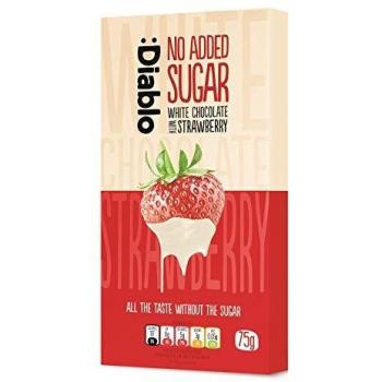 :Diablo White Chocolate with Strawberries No Added Sugar 75g