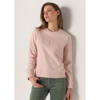Sudadera print Puff rosa Lois para mujer con cuello caja