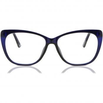 SmartBuy Collection Cat Eye Full Rim Plastic Women’s Prescription Glasses - Blue - Size 54 - Blue Light Block Available - Free Lenses