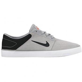 Nike SB Portmore Premium Zapatillas de skateboarding, Hombre, Gris / Negro / Naranja / Plata, 40