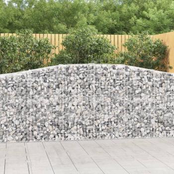 Cestas de gaviones de arco 5 piezas 400x50x100/120 cm de hierro galvanizado plateado