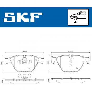 Pastillas de freno SKF VKBP 80159 - Juego de pastillas de freno, alta calidad, diseño específico para vehículos, excelente rendimiento en frenado, resistencia al desgaste, fácil instalación
