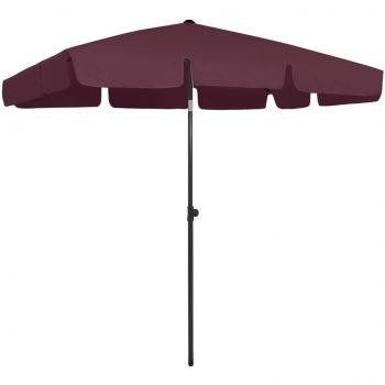 vidaXL Beach Parasol Bordeaux Red 200x125 cm