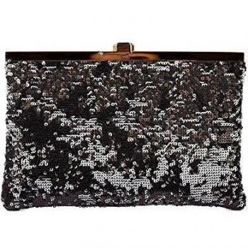 DOLCE&GABBANA bolsa de mano pochette mujer nuevo paillettes negro