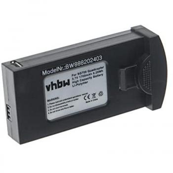 Batería de Reemplazo Vhbw para Quadcopter / Drone DM107S, S169, SG700 (1700mAh, 3.7V, Li-Polímero)