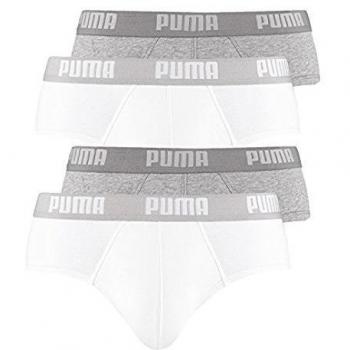 PUMA Hombres BASIC Calzoncillo Bajos Paquete de 4 en Diferentes Colores - 4 x blancos, M, algodón