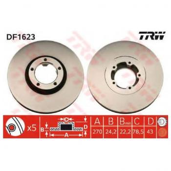 Disco de freno TRW DF1623 de alto rendimiento
