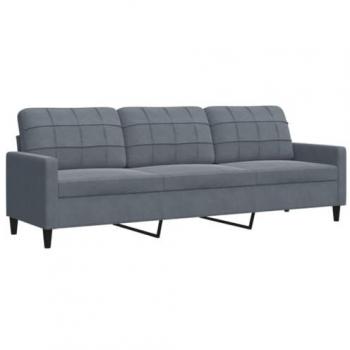 Sofá de 3 plazas terciopelo gris oscuro 210 cm, sofá, sofá de salón, sofá tapizado, sofá para 3 personas