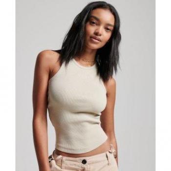 Camiseta Superdry Essential Tank Beige Mujer