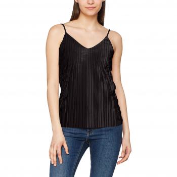 PIECES Pcmelga Velvet Slip Top Ff, Camiseta sin Mangas para Mujer, Negro