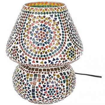 Lámpara de Mesa Árabe Multicolor Signes Grimalt - Forma Seta 31x23x23 cm, Mosaico Verde, Colección India