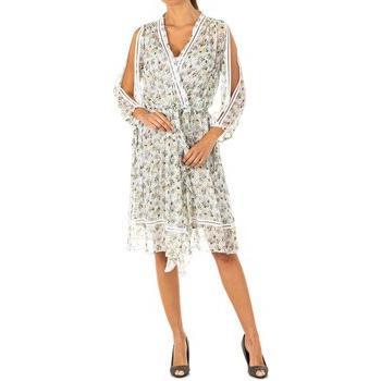 Vestido elástico de manga 3/4 con gran escote LWD009 para mujer