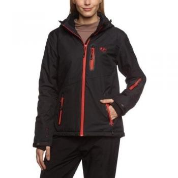 Ultrasport Serfaus - Chaqueta softshell alpina-outdoor de señora con Ultraflow 10.000, negro / rojo, talla L