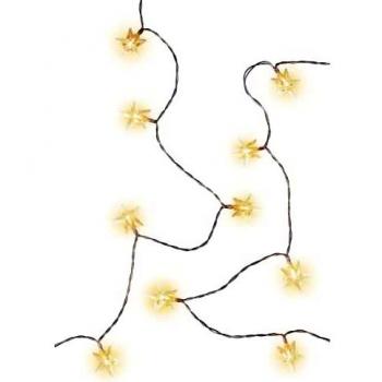 Cadena de luces LED 80 estrellas, cálido blanco (3000 K), con función de temporizador y 2 modos de luz, a pilas, IP44