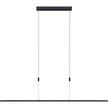 Lámpara colgante LED Stakato de Lucande, moderna, 8 luces, 180 cm de largo, color negro, fabricada en metal, ideal para salón y comedor