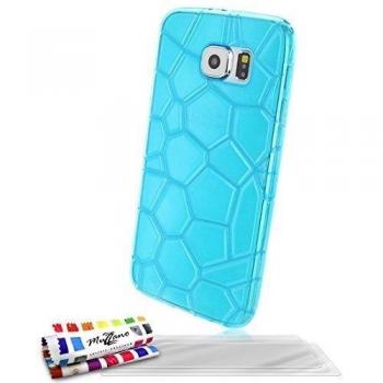Carcasa Semi-Rígida Ultra-Slim SAMSUNG GALAXY S6 [Arctique Premium] [Azul lago] de MUZZANO + 3 Pelliculas de Pantalla UltraClear + ESTILETE y PAÑO MUZZANO REGALADOS - La Protección Antigolpes ULTIMA, ELEGANTE Y DURADERA para su SAMSUNG GALAXY S6