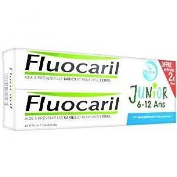 Fluocaril Junior Bubble Flavor Toothpaste for Ages 6-12, Double Pack (2x75ml)