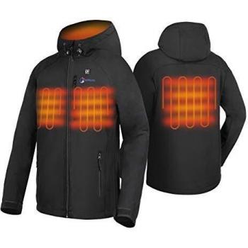 OUTCOOL Chaqueta Calefactable Chaqueta con Calefacción para Hombre Abrigado Chaqueta de Invierno Lavable para Esquí Viajes ect. con Batería Recargable, L