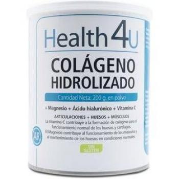 Health 4U Colágeno Hidrolizado con Magnesio, Ácido Hialurónico y Vitamina C 200g