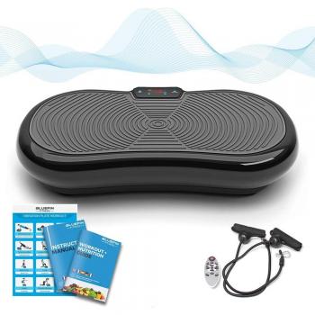 Bluefin Fitness Plataforma Vibratoria de Masaje con Motor Silencioso de 1000w y Altavoz Bluetooth Complemento Deportivo Multifunción Para Adelgazar Tonificar y Relajar Músculos sin Esfuerzo ni Sudor