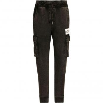 Dolce & Gabbana Men's Logo Cotton Trousers in Black | Size 48 | GV6IHTG7JH6S9000