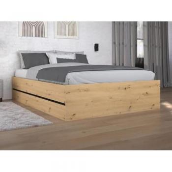 Canapé abatible LUDARO 140 x 190 cm - Color Natural y Negro