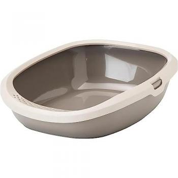 Savic Gizmo Happy Planet L, bandeja WC para gatos de plástico reciclado, color gris, dimensiones 52 x 39,5 x 15 cm