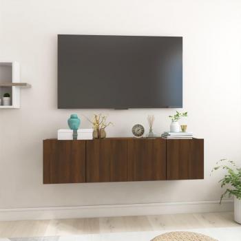 Muebles para TV colgantes 2 uds madera roble marrón 60x30x30 cm