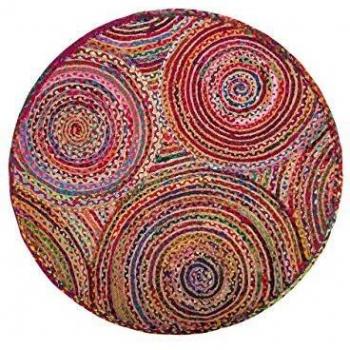 Alfombra Redonda de Algodón Multicolor Ø 140 cm Estilo Boho Ladik