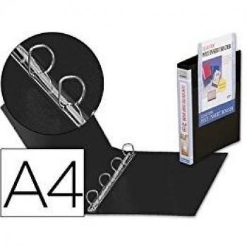 Liderpapel Canguro - Carpeta con 4 anillas, color negro