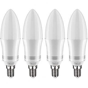 Tebio Bombilla LED E14, 12 W, equivalente a bombilla incandescente de 100 W, 6000 K, luz blanca fría, 1200 lm, CRI>80+, rosca Edison pequeña, no regulable, 4 unidades