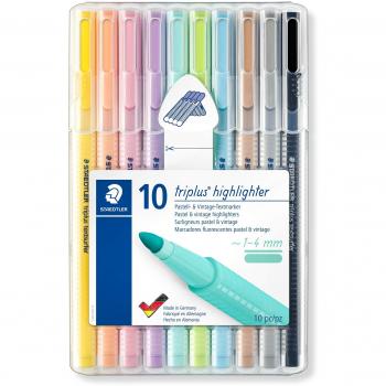 Staedtler Triplus Textsurfer 362 CSB10 - Marcadores fluorescentes pastel, estuche con 10 colores
