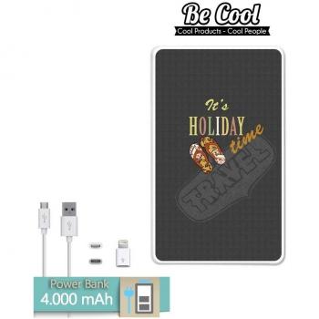 Becool® - Batería Externa Power Bank 4000 mah + Gratis 1 cable USB-MicroUsb