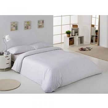 ESTELA - Funda nórdica Combi Liso Cala Color Blanco - Cama de 105 cm. - 100% Algodón - 144 Hilos