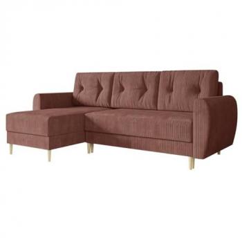 Sofá rinconero Memphis 139, con función de descanso y caja de ropa de cama, dimensiones 234 x 95 x 139 cm