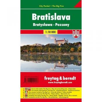 Mapa de Bratislava 1:10.000 City Pocket plastificado con información turística y resistente al agua