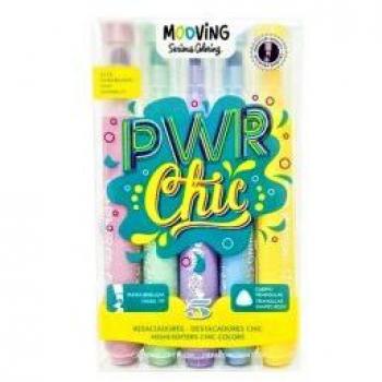 Resaltadores Mooving Chic Serious Coloring x5 Unidades