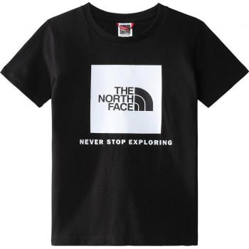 The North Face Camiseta Box Juvenil Negra con Logo Contrastante
