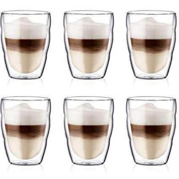 Bodum Pilatus Set de Vasos térmicos, Cristal, 6 Unidad