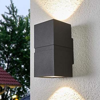 Aplique para exterior Lucande Gabriela LED gris oscuro, 2 luces