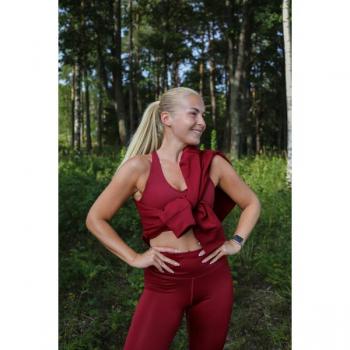 Borg Mid V Support Red Sports Bra