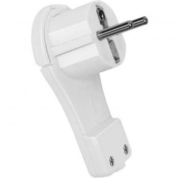 Enchufe Plano CJ144 Bipolar Blanco con Protección de Contacto y Mango Plegable