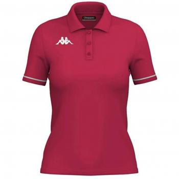 Kappa Polo De Manga Corta Barla Fuchsia-White