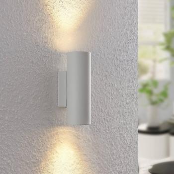 Aplique de pared moderno Lindby Joffrey en blanco, hecho de aluminio, para salón y comedor, 2 llamas, tipo de bombilla GU10