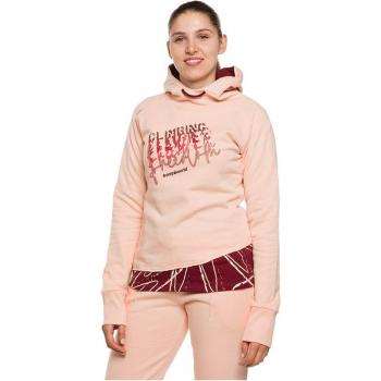 Sudadera con Capucha Trangoworld Rosendal para Mujer en Color Durazno Pálido y Cabernet, Talla XL
