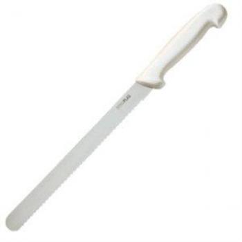 Cuchillo Hygiplas de 25,5 cm con hoja dentada blanca