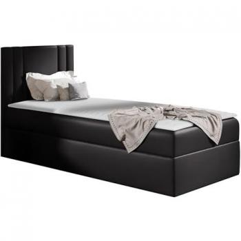 Cama Continental Baltimore 179, Individual, Cuero Ecológico, 80x200 cm, Con Somier y Cabecero Acolchado