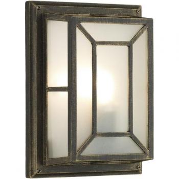 Aplique Trent Oro Negro y Vidrio 1 Luz - Lámpara de techo empotrada, lámpara de pared, color negro dorado, IP44